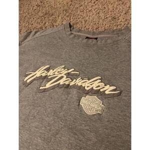 Vintage Harley Davidson Barnet El Paso Texas Embroidered Tee Gray Size XL/XXL